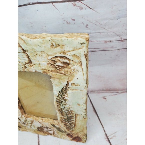 Rare Vintage Stone Leaf Embossed Freestanding Picture Photo Frame - Picture 12 of 12